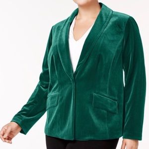 INC International Concepts Emerald Velvet Blazer